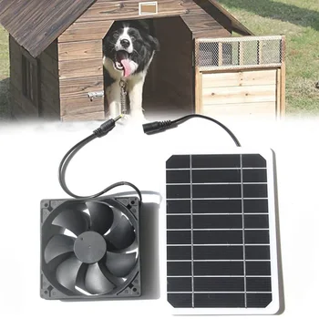 10W Solárny Panel Auta 6V S Ventilátorom Prenosné, Nepremokavé Vonkajšie Skleníkových Pes, Pet Domu Home-Ventilačných Zariadení v Lete 5W