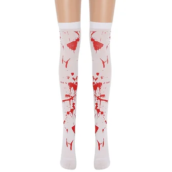 Halloween ponožky maškaráda kostým príslušenstvo nad kolená nepravidelné krvácanie ponožky pančuchy halloween sexy pančuchy 0