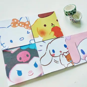 Sanrio Karty Sticky Note Kuromi Hello Kitty Moje Melódie Roztomilý Kawaii Memo Podložky Listy Poznámkový Blok Stacionárne Office Dekorácie Note Pad