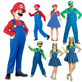 Maškarný Super Marios Cosplay Kostým Dieťa Detí, Dospelých Zentai Strany Fantasia Super Mari Luigi Bros Cosplay Oblečenie Jumpsuit