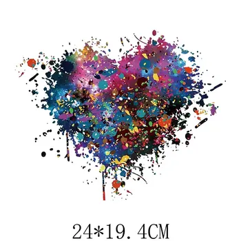 24x19.4 cm Farebné Krásne Srdce Žehlička Na Patche Pre DIY Prenos Tepla Oblečenie T-Shirt Tepelnej Samolepky, Dekorácie Tlač