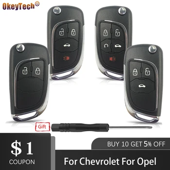 OkeyTech Auto Key Pre Vozidlá Značky Opel Vauxhall Insígnie Astra Pre Chevrolet Lova Aveo Cruze Pre Buick Upravené Flip Skladacie Diaľkové Auto Kľúč