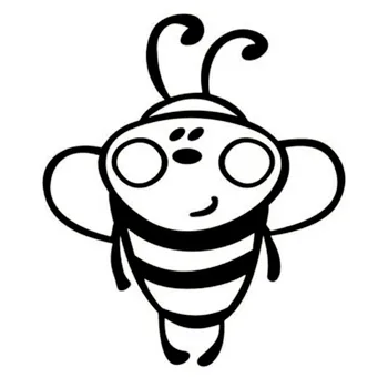 15.5*17.8 CM Osobnosti Roztomilý Kreslený Bee Hmyzu Auto Samolepky Dekoratívne Auto Styling Odtlačkový Čierna/Strieborná S1-2907