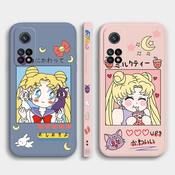 Roztomilý Kreslený Dievča Sailor Moon Telefón puzdro Pre Xiao Redmi Poznámka 11 10A 11T 10 10 TON 10S 9T 9 Pro Plus 10C, 10A 9A 9C 9T 4G 5G Kryt