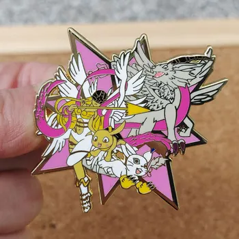 Digimon Dobrodružné Anime Preklopke Kolíky Batoh Džínsy Smalt Brošňa Angewomon Cartoon Odznaky Ženy Módne Šperky Dary