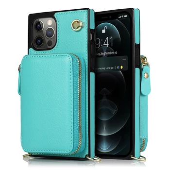Jednofarebné Zips Peňaženky Telefón puzdro Pre iPhone 14 13 12 11 Pro Max 13 Mini 6 6 7 8 Plus X XR XS Držiteľa Karty Kabelku Zadný Kryt