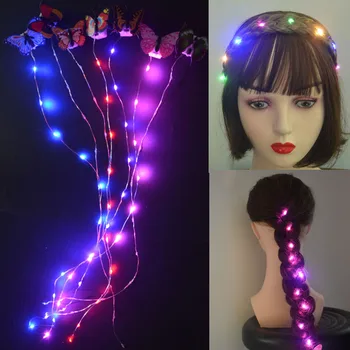 DIY LED Svetlo String Rozsvieti Bliká Vlasy Styling Nástroj Braider Darček Pliesť Vrkôčiky Párty Dievča, Narodeniny, Svadby, Vianočné Festival