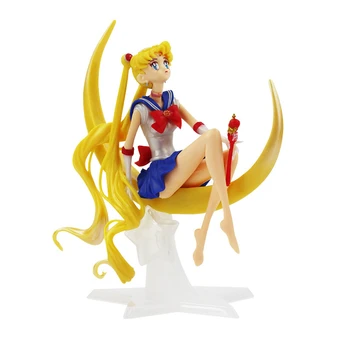 Bandai Anime Sailor Moon PVC Bábika Dievča Hračka Cake Decoration Akčný Model Auta Ornament Deti Vianočný Darček k Narodeninám