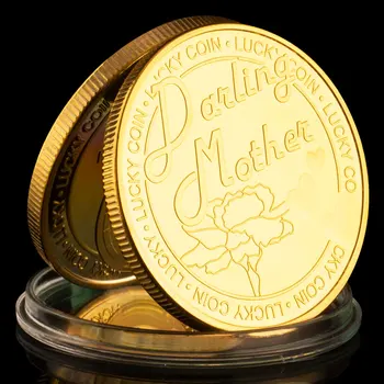 Miláčik Matka Lucky Mince Kreatívny Darček Zberateľskú Striebro Pozlátené Suvenír Mince Kolekcie Darček Pamätné Mince