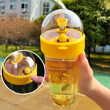 fľaša vody Roztomilý Vody Skla Plast Transparentná Pitie Fľaša Shaker Pár Študent Dieťa Darček 0