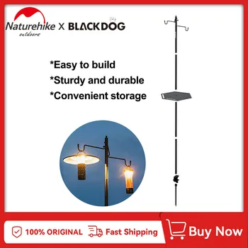 Naturehike-Blackdog Outdoor Camping, Turistika Hliníkovej Zliatiny Odnímateľný Lampa Pól Prenosné Rybárske Závesné Svetlo Upevnenie Stojana