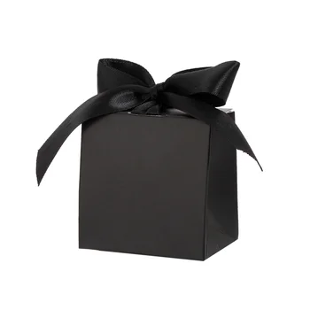 Black Veľkoobchod Vlastné Logo Premium Luxury Lepenka Papier Darčekové Balenie Okno so Stuhou na Svadobné Zdvorilosti Baby Sprcha Strany