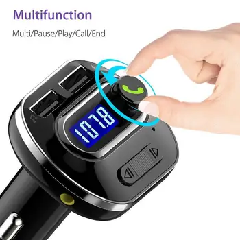 Auto AUX Auto Prijímač FM Adaptér Súprava Handsfree Bezdrôtové pripojenie Bluetooth FM Transmitter LCD displej, Prehrávač MP3 USB Nabíjačka 2.1 bez použitia Rúk