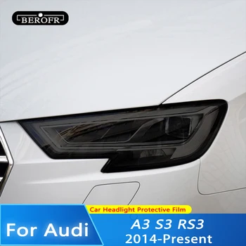 Auto Svetlometu Odtieň Black Ochranný Film Ochrany Transparentné TPU Samolepky Príslušenstvo Pre Audi A3, S3 RS3 8V 2013-Na Sportback