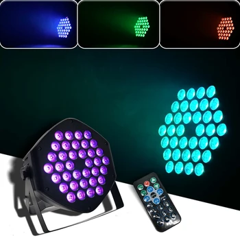 36X3W RGBW LED Plochý Farebný Par Svetla DMX512 Diaľkové Ovládanie Pre DJ, Disco Live Family Party Bar Stage Účinok Svetla, Rýchle dodanie 0