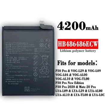 Originálne Náhradné Batérie HB486486ECW pre Huawei P30 Pro Mate20 Pro Mate 20 Pro Originálne Batérie Telefónu 4200mAh+Nástroje 0