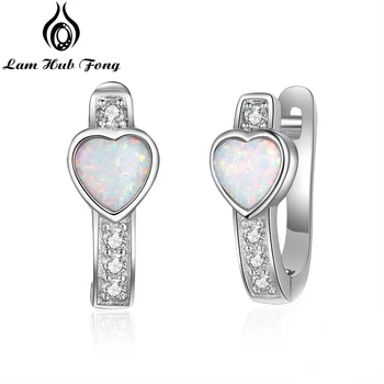 Strieborná Farba Bránka Náušnice Srdce Opal 2021 Náušnice so Zirkónmi kórejský kvalitné Módne Šperky Darček pre Ženy, Dievča