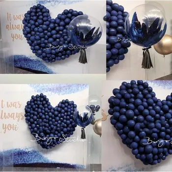 10pcs 5/10 palcový ink blue latexový balón svadby, narodeniny jednej party dekorácie Valentína nafukovacie lopty, tmavo modrá