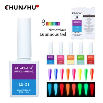 CHUNSHU Svetelný Gél lak na Nechty 22 Fluorescenčné Farby, UV LED Semi Trvalé Nechty Umenie Gél Lak Hybridov Svietiť V Tme 15ML