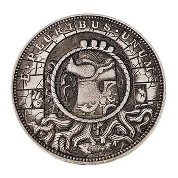 Zber mincí jednou rukou postihovania krúžok lebky mince dekorácie dodávky darček Pamätné mince 1PCS 0