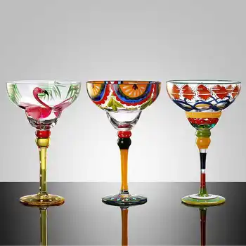 270ml Tvorivé Margarita Pohárov na Víno, Ručné Farebné Koktailového pohára Fire Pohár Viesť bez Domova Bar Svadobné Party Drinkware