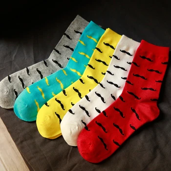 5 Párov/Pack Módne Bežné Harajuku Zábavné Ponožky Bavlna Mužov Fúzy Fúzy Mačka Oči Symbol Ženy Posádky Ponožky