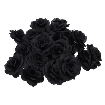 20 Ks Black Rose Umelého Hodvábu Kvet Strany Svadobný Dom Office Záhrada Dekor urob si sám 0