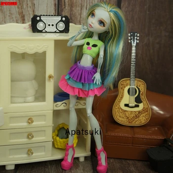 Módne Bábiky Oblečenie Pre Monster High Bábiky, Príslušenstvo Zelená Plodín Top Farebné Tutu Šaty pre MH Doll Oblečenie 1/6 Dieťa Hračky
