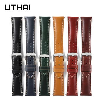 UTHAI Z100 pravej kože popruh 20mm22mm24mm sledovať príslušenstvo vysokej kvality watchband pre huawei sledovať samsung hodinky remienok