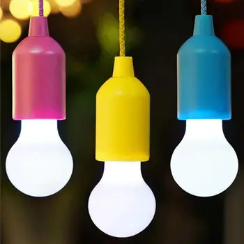 LED Závesné Svetlo, Žiarovka, Tvorivé LED Závesné Svetlo Batérie Powered Farebné Vytiahnite Kábel Žiarovky Vonku Camping Vianočné osvetlenie