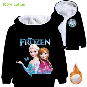 Disney Mrazené Deti Kabát Zimný Outfit Populárne Bunda Zahustiť Teplé Dievčatá Oblečenie Bavlna Cartoon Hoodies Anna Elsa Kostým