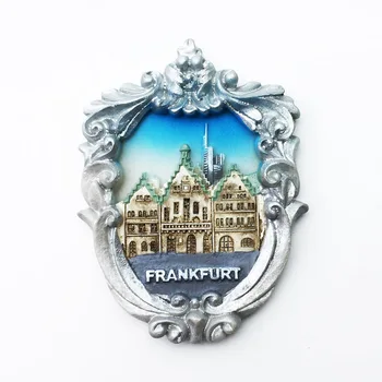 Nemecko Frankfurt orientačný bod atrakcie, tvorivé cestovného ruchu pamätné rám dekorácie remesiel magnetické chladnička magnet