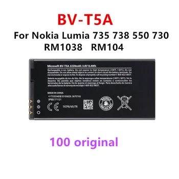 Pôvodné BV-T5A 2220mAh Náhradné Batérie Pre Nokia Lumia 550 730 735 738 Superman RM1038 RM1040 BVT5A BV T5A Batérie