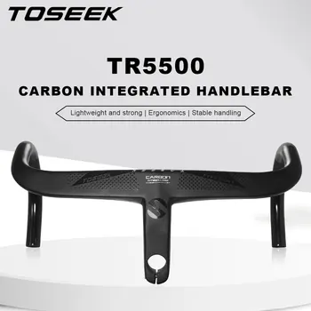 TOSEEK TR5500 Cestnej Bike Full Carbon Fiber Kmeňových Integrované Požičovňa Riadidlá Ultra Ľahké 28.6 mm Cyklistické Diely Príslušenstvo