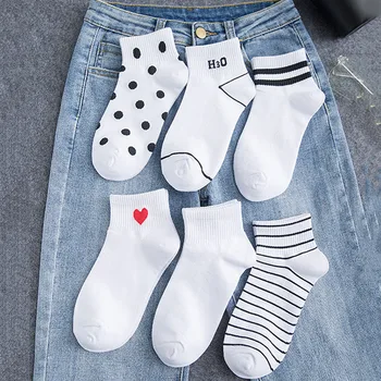 5 Párov/Veľa Žien Nový Kreslený Priedušné Ponožky Japonský Tenké Časti Lete Prekladané Láska Bavlnené Ponožky Pre Ženy Osadenie