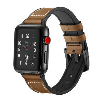 Silikónové+Kožený remienok pre Apple hodinky kapela 44 mm 40 mm iWatch 3 popruh 42 mm 38 mm watchband náramok pre Apple hodinky série 6 5 4