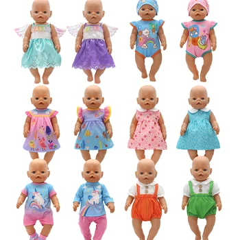 Oblečenie pre Bábiky Fits15-18-palcové American doll Hračky Nové Born Bábiku Módne Šaty Popruh Nastaviť topánky Dievča darček