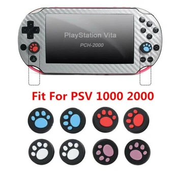 4PCS Cute Cat Packa Analógový Palec Stick Rukoväť Kryt Ochranný Ovládač Čiapky Pre Sony PlayStation Psvita PS Vita SVK 1000 2000 Slim