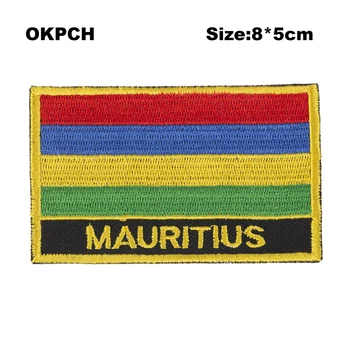 MAURÍCIUS Vlajka patcheswork tkaniny, výšivky patch cutstom DIY nálepky na oblečenie PT0119-R