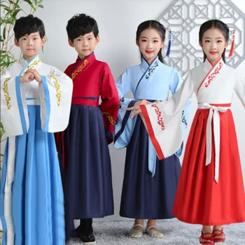 2021 Nové Deti hanfu klasického tanca yangko tanec guzheng kostým fanúšik tanečnej Čínsky štýl detí národnej tanečné kostýmy