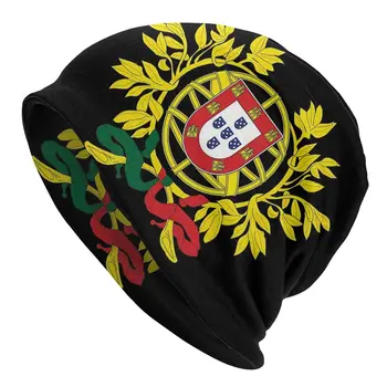 Portugalsko Vlajkou erbom portugalský Vlajky Spp Goth Vonkajšie Skullies Klobúky, čiapky Mužov Dospelých Letné Teplé s Dvojakým použitím, Kapoty Pletený Hat