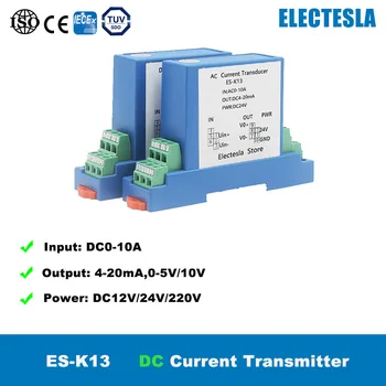 ES-K13 DC 0-10A Hala Aktuálne Snímač 4-20mA 0-5V Výstupný Prúd Prevodník Signálu Monitorovanie Vysielač Izolácie Snímače 0