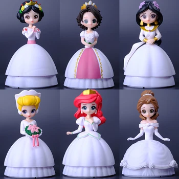 Princezná Série Queen Elsa Anna Ariel Alice Mulan Popoluška Snow White Rapunzel Q Verzia Cartoon Akcie Obrázok Modelu Dievča Hračky