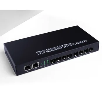 Gigabitová Sieť SFP Vlákniny 1000Mbps Switch SFP Media Konvertor 8 SFP Vlákniny Port a 2 Port RJ45 8G2E Vlákniny Ethernet Switch