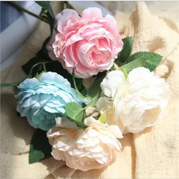 Single-Hlava Western Rose Core Pivónia Umelý Kvet Pôvodné Domáce Dekorácie, Svadobné Kytice Falošné Kvet 0