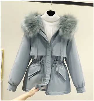 2021 Nové Bavlna Zahustiť Teplá Zimná Bunda, Kabát Ženy Bežné Vetrovka Zimné Oblečenie Kožušinu Obložením Kapucňou Vetrovka Mujer Coats