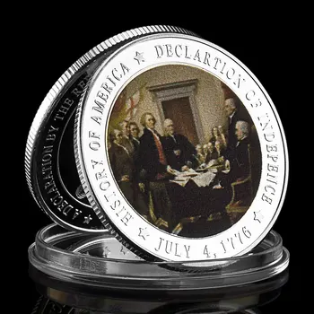 Spojené Štáty americké Vyhlásenie Nezávislosti Suvenír Mince Strieborné Pozlátené Zberateľskú Darček Výzvou Mince, Pamätné Mince