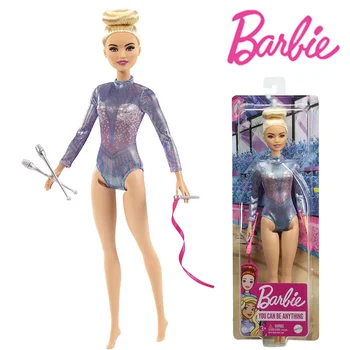 Barbie GTN65 Rytmické Gymnast Svieti Kovové Gymnastika Blondína Pop s Príslušenstvom Hra Zariadenia Športu Dievčatá Darček k Narodeninám 0