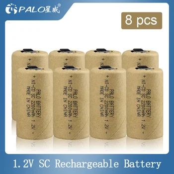 PALO 1.2 V SC batérie 2200mAh Sub C Ni-Cd Nabíjateľná kontakty batérie s Záložku power nástroj NiCd SUBC batérií, elektrickú vŕtačku Screwdrive