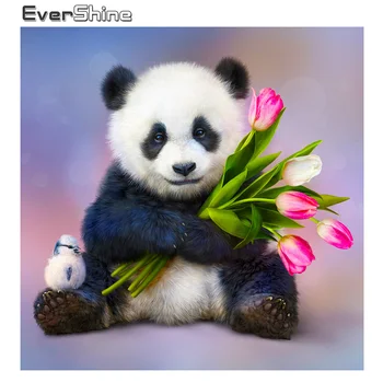 Evershine Diamond Maľovanie Panda Nový Príchod Diamond Výšivky Zvieratá Drahokamu Predaj Mozaiky Lily Cross Stitch Domáce Dekorácie